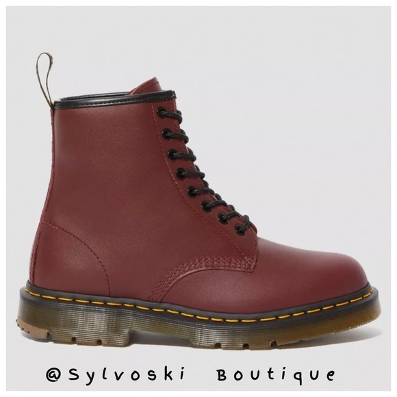 🆕DR MARTENS 1460 SLIP RESISTANT LEATHER LACE UP BOOTS CHERRY RED INDUSTRIAL NWT - Picture 7 of 13